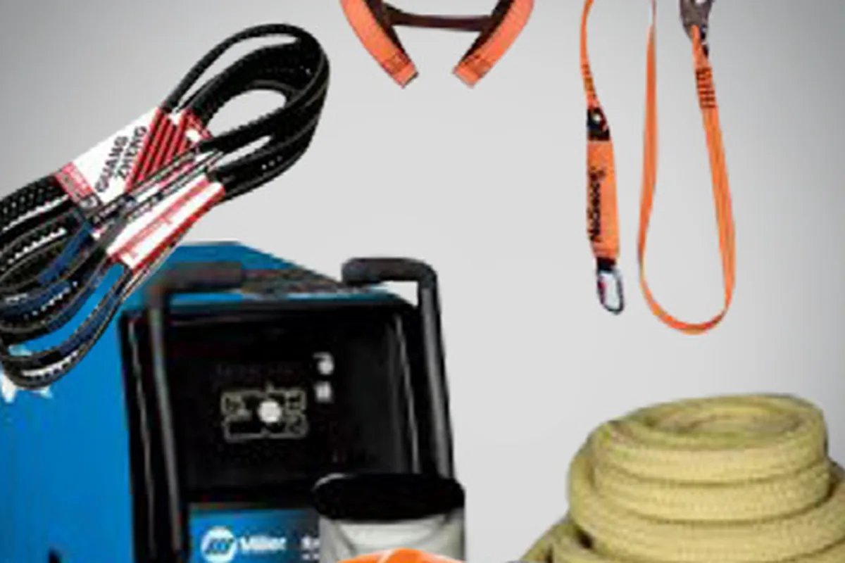 Marine safety equipment, welding plant, rope and protective gear